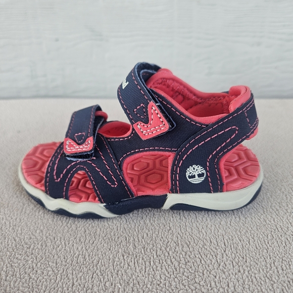 Timberland Adventure Seeker 2-Strap Sandal Navy Pink Toddler SZ 6 Hook & Loop - Picture 5 of 12
